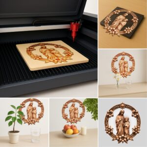 3D Illusion Jesus and Mary Laser Engraving File,