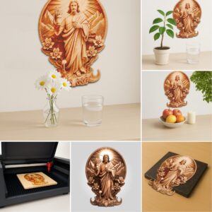 3D Illusion Jesus Wall Art File, Christian Religious