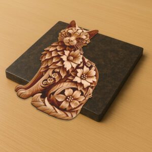 3D Illusion Laperm Cat Laser Engraving File, Unique