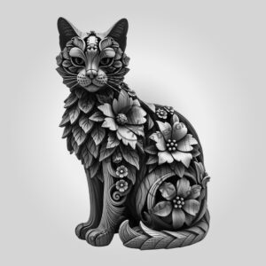 3D Illusion Laperm Cat Laser Engraving File, Unique