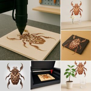 3D Illusion Laser Engraving Bundle, Insect and Flora