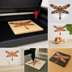 3D Illusion Laser Engraving Bundle, Insect and Flora