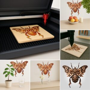 3D Illusion Laser Engraving Bundle, Insect and Flora