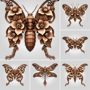 3D Illusion Laser Engraving Bundle, Insect and Nature