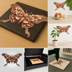 3D Illusion Laser Engraving Bundle, Insect and Nature