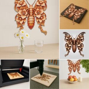 3D Illusion Laser Engraving Bundle, Insect and Nature