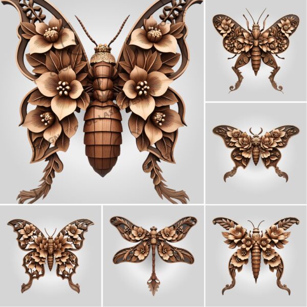 3D Illusion Laser Engraving Bundle, Insect and Nature