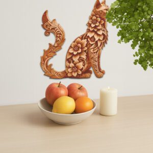 3D Illusion Laser Engraving File, Balinese Cat Art,