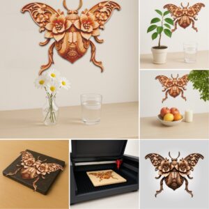 3D Illusion Laser Engraving File Bundle, Insect and