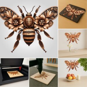 3D Illusion Laser Engraving File Bundle, Insect and