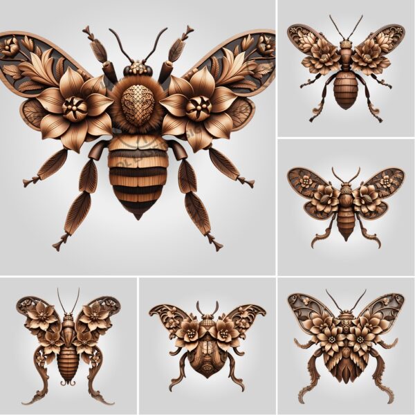 3D Illusion Laser Engraving File Bundle, Insect and