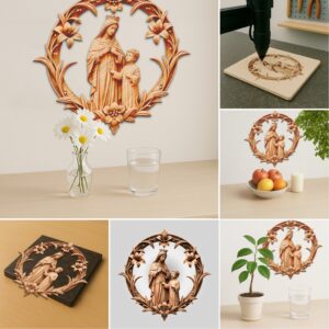3D Illusion Laser Engraving File Bundle, Jesus and
