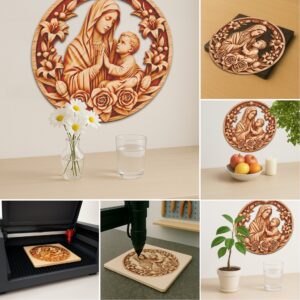 3D Illusion Laser Engraving File Bundle, Jesus and