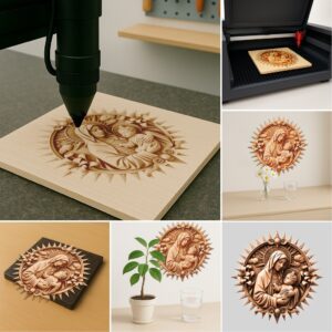 3D Illusion Laser Engraving File Bundle, Jesus and