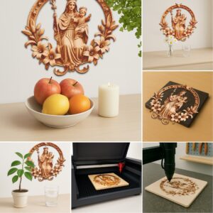 3D Illusion Laser Engraving File Bundle, Jesus and
