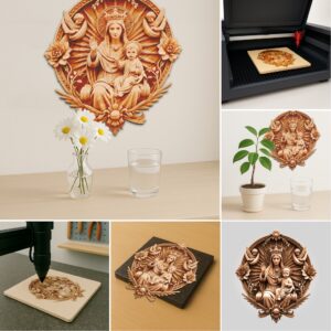 3D Illusion Laser Engraving File Bundle, Jesus and