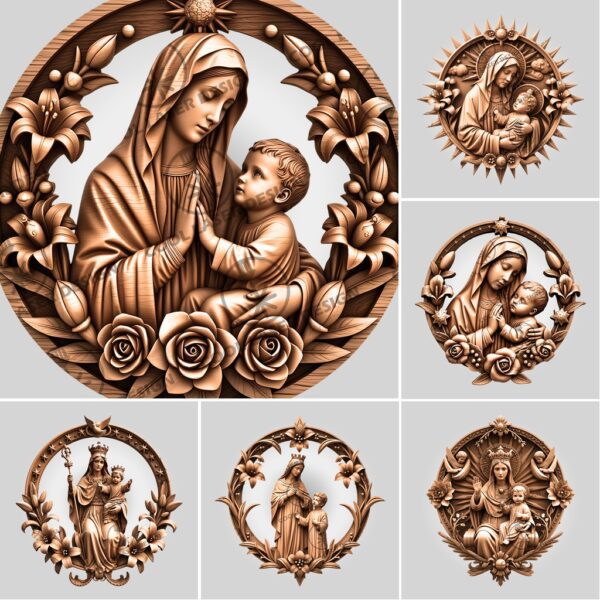 3D Illusion Laser Engraving File Bundle, Jesus and