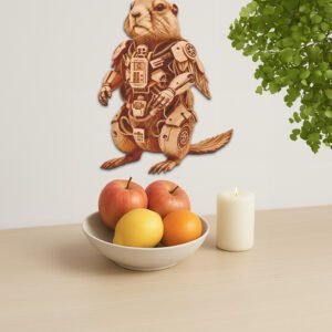 3D Illusion Laser Engraving File, Cyborg Groundhog Digital