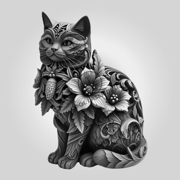 3D Illusion Laser Engraving File Exotic Shorthair Cat,