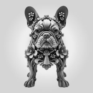 3D Illusion Laser Engraving File, French Bulldog with