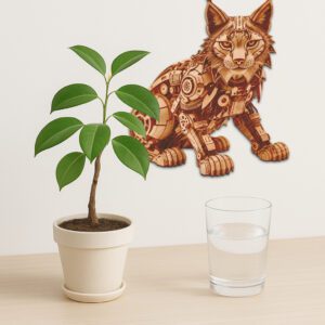 3D Illusion Laser Engraving File, Mechanical Lynx, Modern