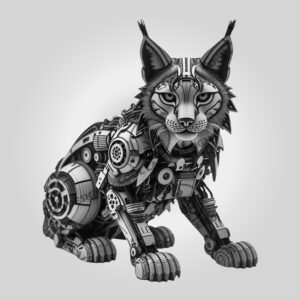 3D Illusion Laser Engraving File, Mechanical Lynx, Modern