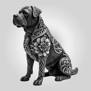 3D Illusion Laser Engraving File, Rottweiler Dog Art,