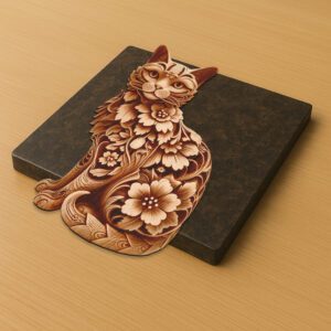 3D Illusion Laser Engraving File, Russian Blue Cat