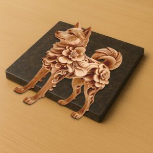 3D Illusion Laser Engraving File, Shiba Inu Dog