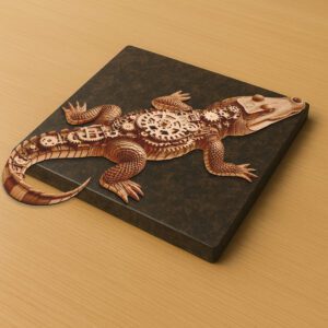 3D Illusion Laser Engraving File, Steampunk Alligator, Mechanical
