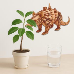 3D Illusion Laser Engraving File, Steampunk Armadillo, Mechanical