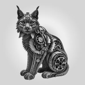 3D Illusion Laser Engraving File, Steampunk Cat Art,