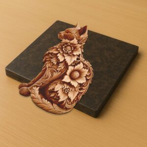 3D Illusion Laser Engraving File, Turkish Angora Cat