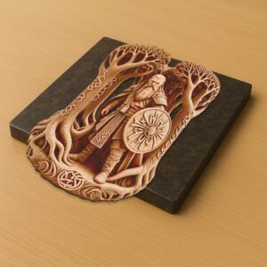3D Illusion Laser Engraving File, Viking Forest Wall