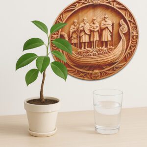 3D Illusion Laser Engraving File, Viking Ship Burial,