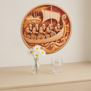3D Illusion Laser Engraving File, Viking Ship Design,