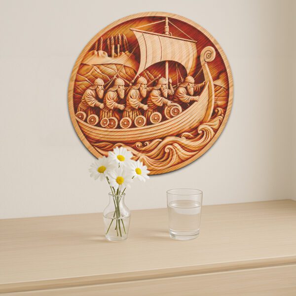 3D Illusion Laser Engraving File, Viking Ship Design,