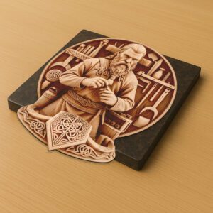 3D Illusion Laser Engraving File, Viking Soldier Art,