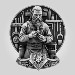 3D Illusion Laser Engraving File, Viking Soldier Art,