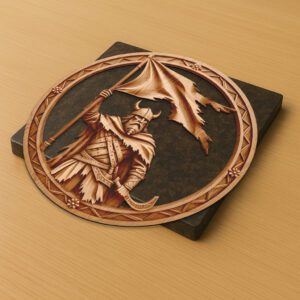 3D Illusion Laser Engraving File, Viking Soldier Banner,