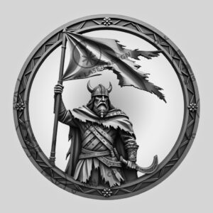 3D Illusion Laser Engraving File, Viking Soldier Banner,
