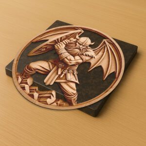 3D Illusion Laser Engraving File, Viking Soldier Battle