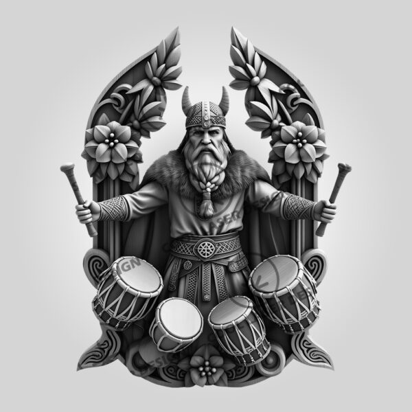 3D Illusion Laser Engraving File, Viking Soldier Dance,