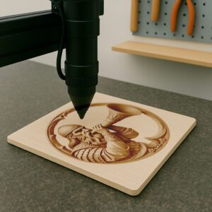 3D Illusion Laser Engraving File Viking Soldier Horn