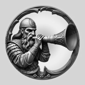 3D Illusion Laser Engraving File Viking Soldier Horn