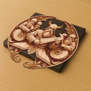 3D Illusion Laser Engraving File, Viking Soldier Music