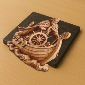 3D Illusion Laser Engraving File, Viking Soldier Navigator,
