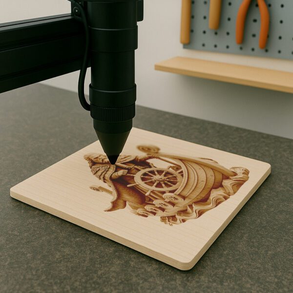 3D Illusion Laser Engraving File, Viking Soldier Navigator,