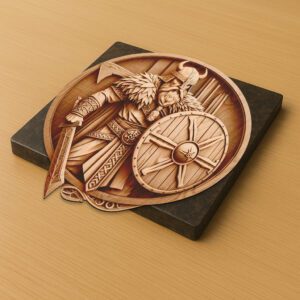 3D Illusion Laser Engraving File, Viking Soldier Wall