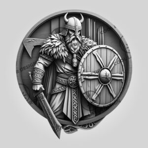 3D Illusion Laser Engraving File, Viking Soldier Wall